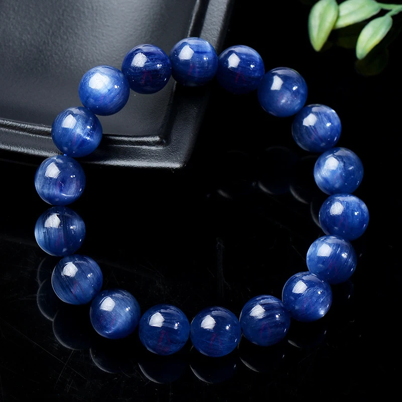 AAA Grade Blue Kyanite Natural Single circle kyanite cat's eye effect Bracelet