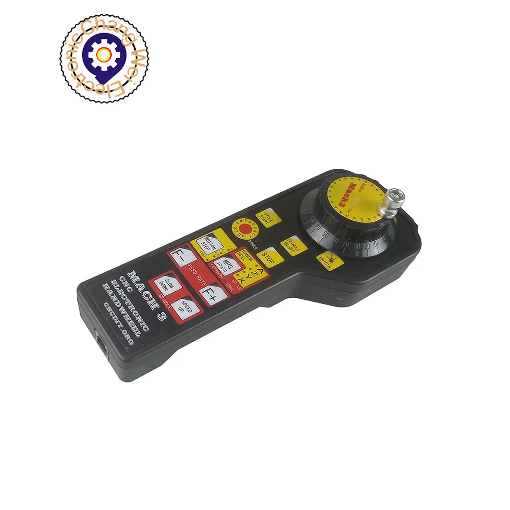 CNC MACH3 MPG MPG3 Pendant Electronic Handwheel With Emergency Stop MODBUS Protocol For CNC Engraving machine