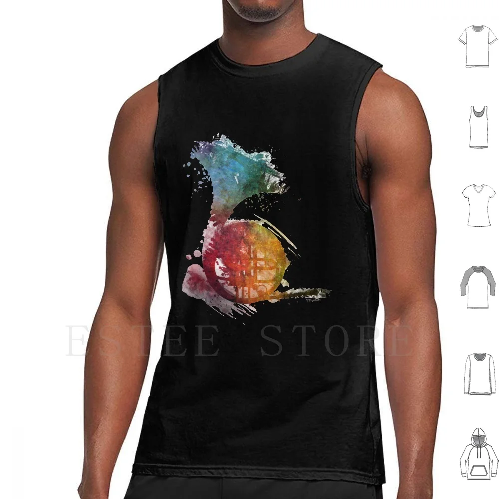 

French Horn Watercolor Tank Tops Vest Cotton French Horn Trombone Wien Brass Aerophone Trumpets Brass Instrument Musical
