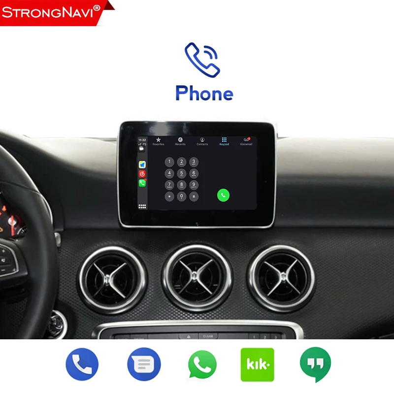 Wireless Carplay Android Auto For Mercedes-Benz A CLA GLA Class W176 W117 W118 X156 Support Netflix Spotify MAP  SiRi Voice