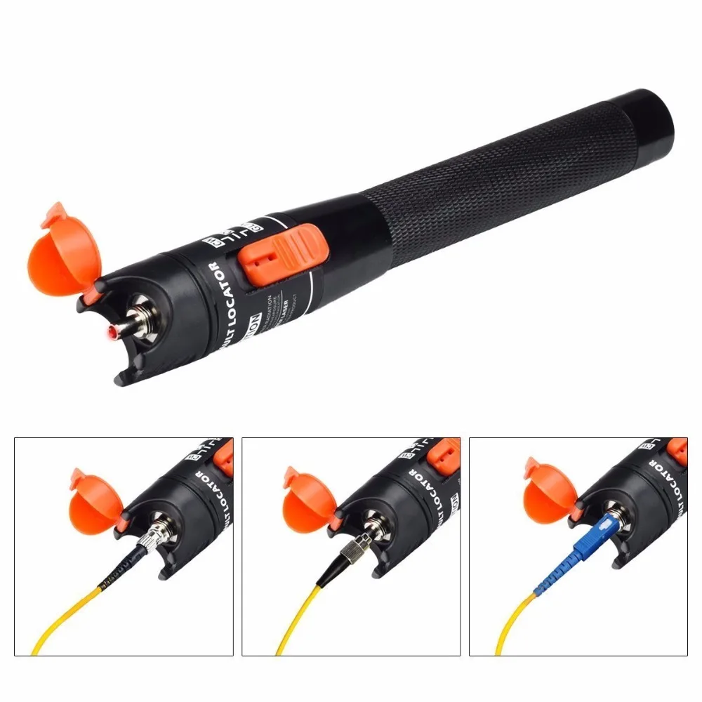 VLF Laser 30MW/20mw/10MW Visual Fault Locator, Fiber Optic Cable Tester 5-30km Range VFL Can Choose LC Adapter for VFL