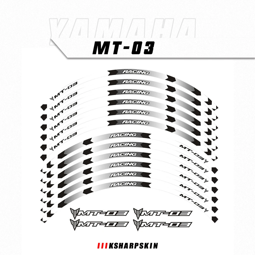 Motorcycle decal Outer wheel rim stickers tire film border reflective decals tire decoration sticker For YAMAHA MT-03 MT 03 mt03