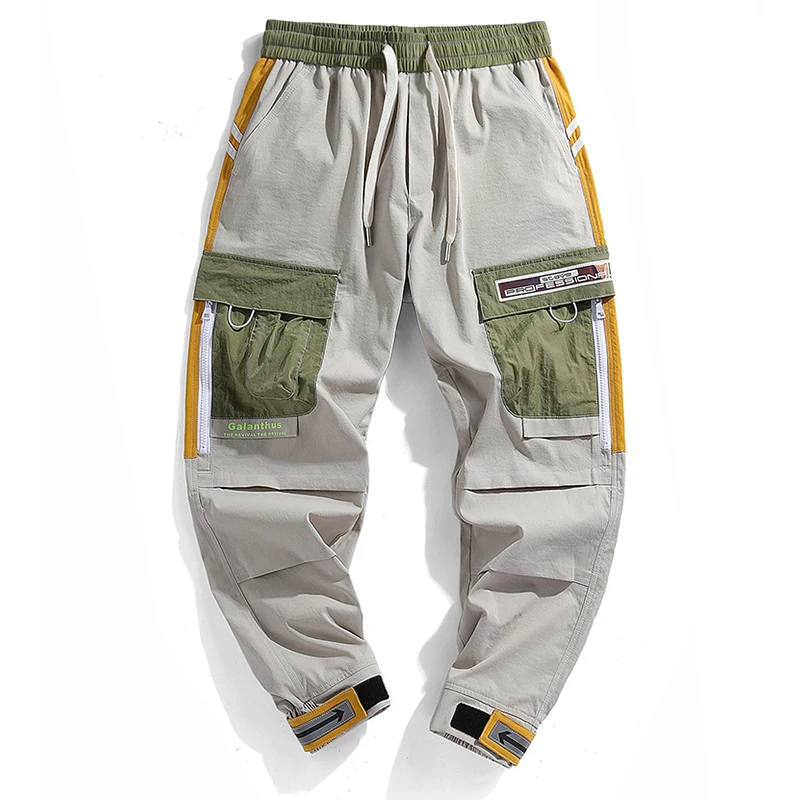 Pantaloni Cargo da uomo a strada singola moda uomo 2023 tasche larghe pantaloni da jogging Hip Hop pantaloni Streetwear giapponesi pantaloni neri