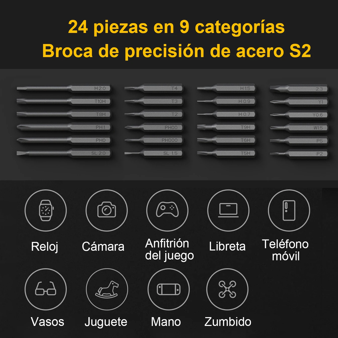 Xiaomi Mijia Elektrischer Präzisions-Schraubendreher, magnetisches Schraubendreher-Set, 2 Gänge Drehmoment, 400+ Schraube S2 Stahl Präzisionsbit – Detail 5