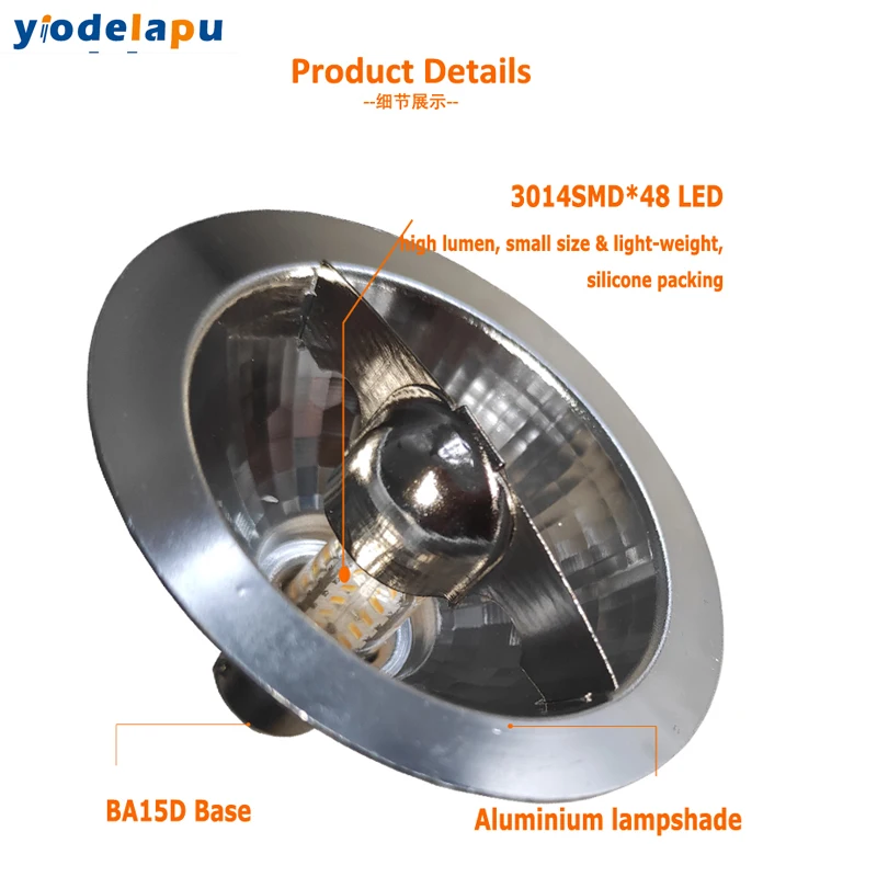 8° AR70 Led Lamp 3W BA15D Refletor led Focos Spotlight AC DC12V B15 24 Degree Spot AR70 Lamps  Replace 20W Halogen AR70 Bulb