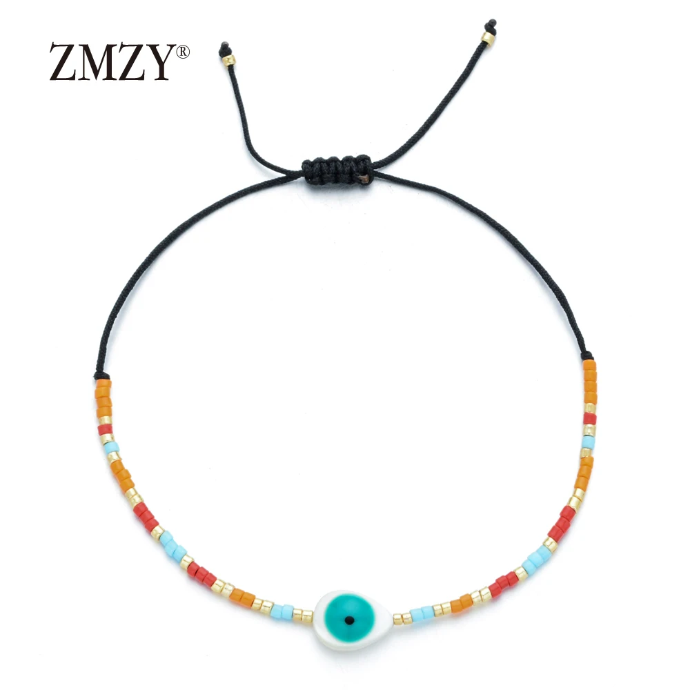 ZMZY Cute Boho Vintage Miyuki Beads Shell Evil Eye Bracelet Women Girls Gift Beach Summer Bohemian Bracelet Friendship Jewelry