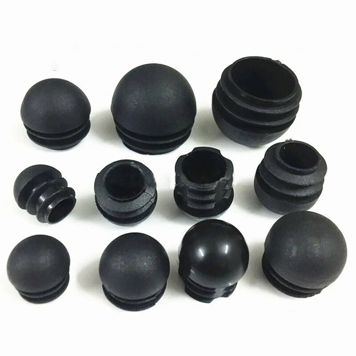 

Black Plastic Round Caps Inner Plug 16mm 19mm-32mm Protection Gasket Dust Seal End Cover Caps For Pipe Bolt Furniture