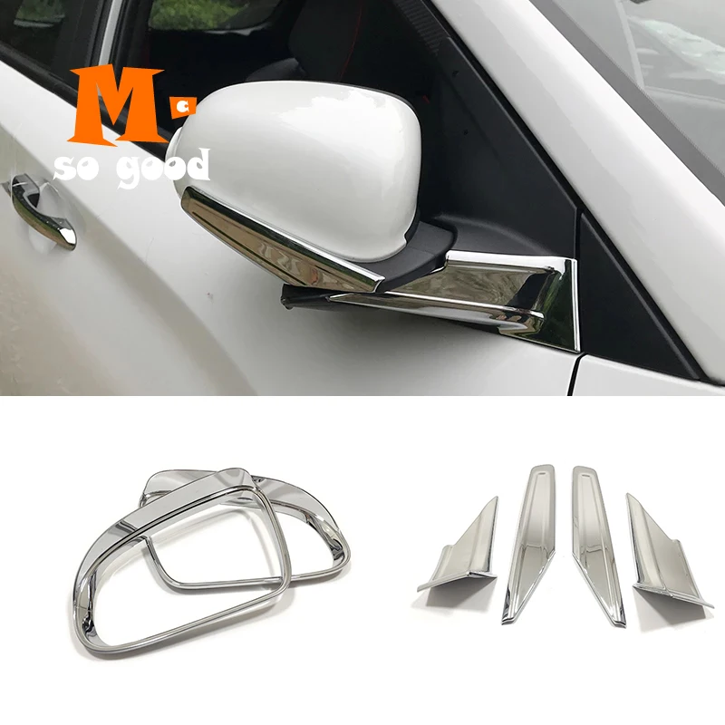 For Hyundai Kona 2017 2018 2019 ABS Chrome Car Rear View Side Door Turning Mirror Trim Protectors Sticker Styling Accessories