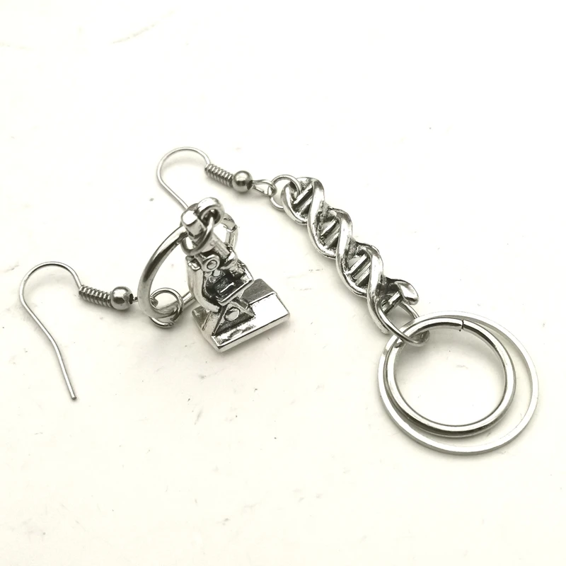 New Microscope Earrings, Hoop, DNA Gene Earrings, Fun Gifts, Pendant Earrings for Couples, Witches and Women