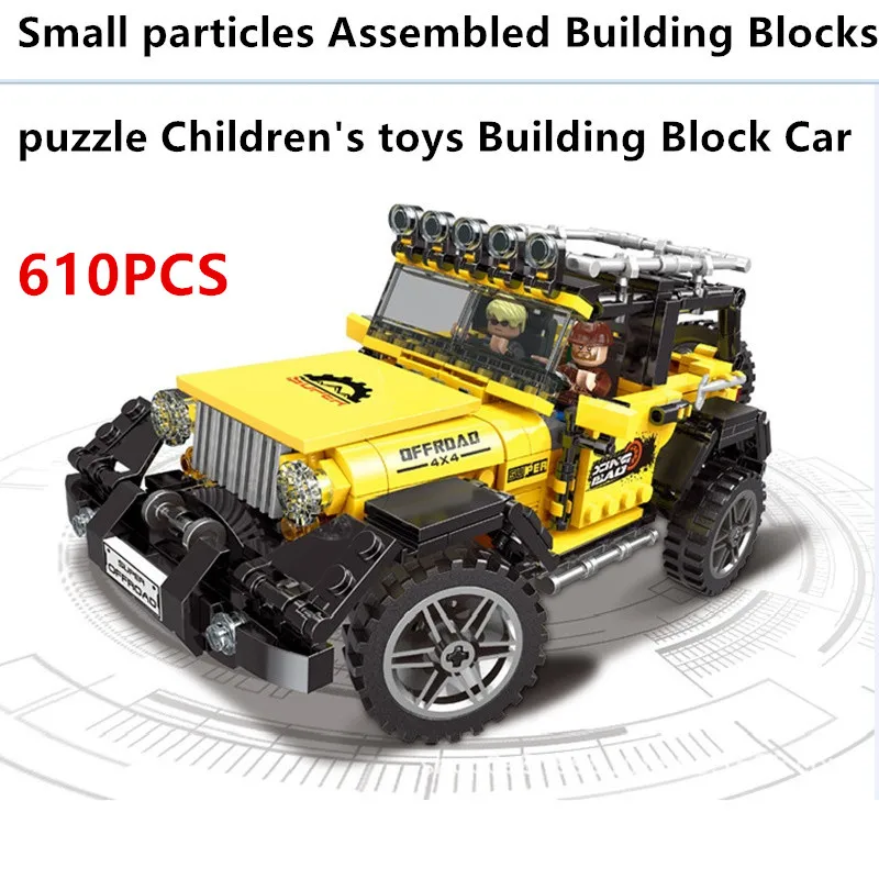 

Toys For Children Assembled insert Building Block Brick educational toys 610blocks Construction off-road Vehicle Model Toy 03024