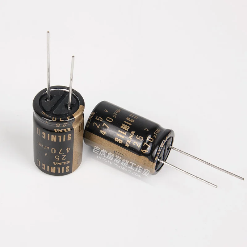 Capacitor eletrolítico para febre, 2 peças/20 peças, 25v470uf 25v silmicrofone ii geração rfs elna, novo áudio original