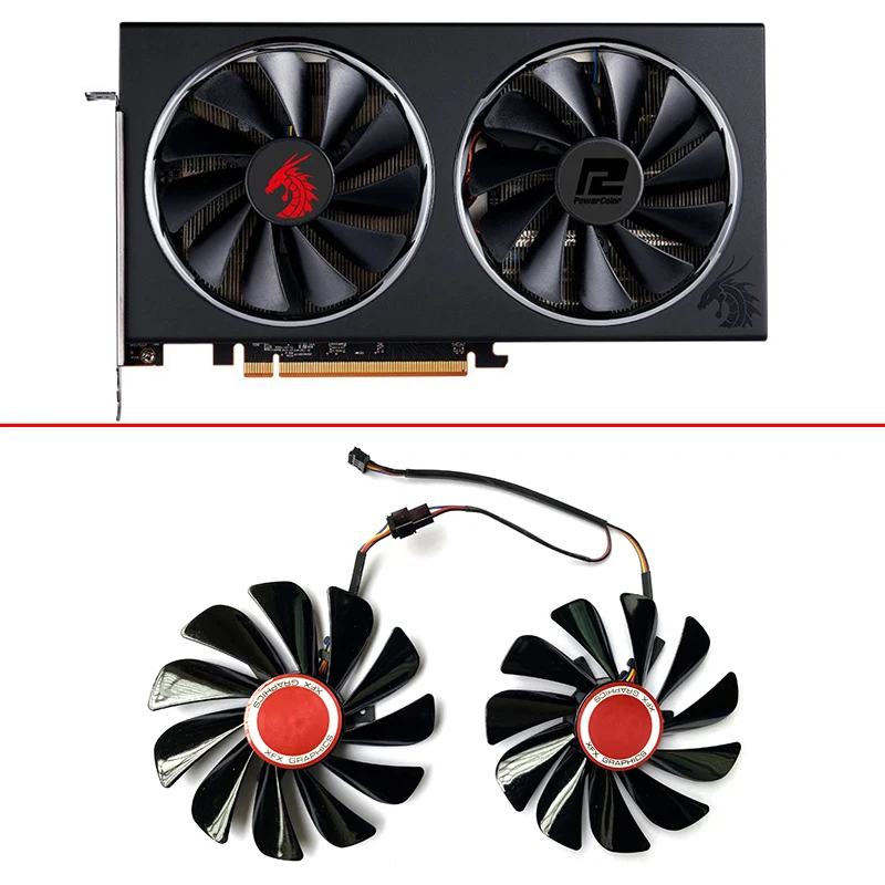 NEW 2PCS 95MM FDC10U12S9-C CF1010U12S 4PIN Alternative GPU Video Cooler For Powercolor RX5700 XT Red 5600XT VGA Graphics Fans