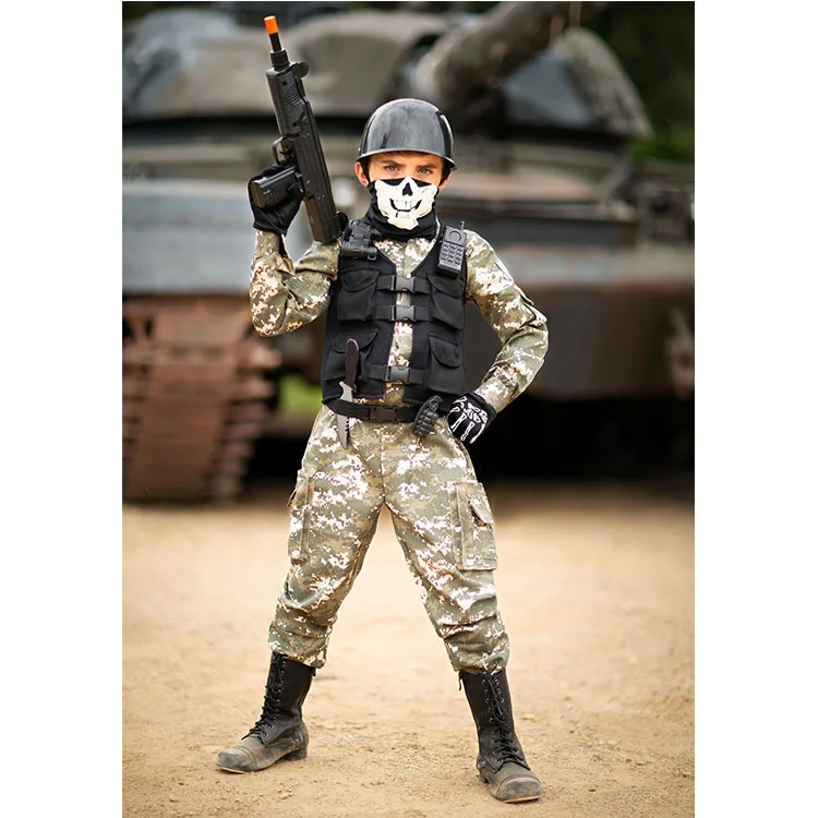 Costume de Cosplay CS pour garçon et homme, uniforme de fête d'halloween, pour adulte et enfant, soldat de Police du régiment, PUBG, nouvelle collection