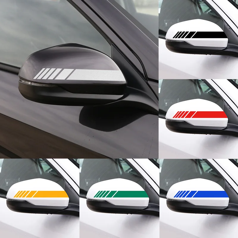 2PCS Car Side Rear View Mirror Stripes reflective Stickers For Opel Astra H G J Insignia Mokka Zafira Corsa Vectra car styling