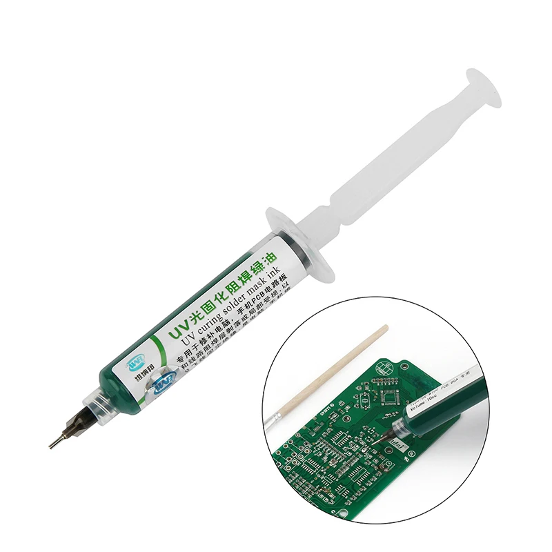 Kualitas Tinggi 10CC Hijau Minyak UV Dapat Disembuhkan Solder Masker Alat Las UNTUK PCB SMD Papan Sirkuit Pasta Solder Flux Minyak alat Perbaikan