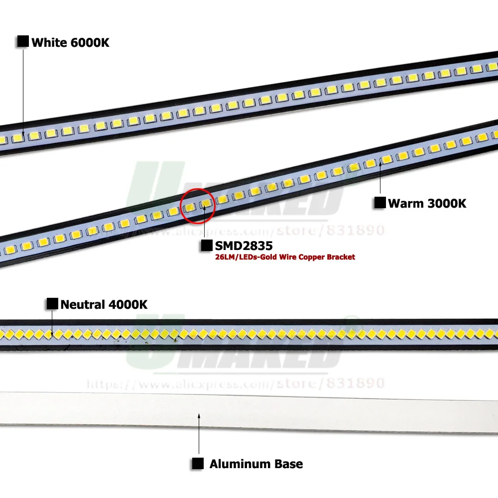 10pc LED Bar Light AC220V High Bright 8W 50/30cm 72D 2835 Rigid Strip Model EnergySave Fluorescent Tube Wardrobe Counter Cabinet