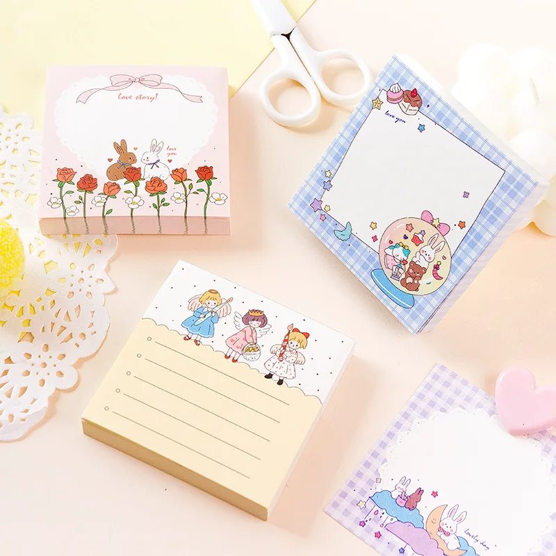 100pcs/lot Memo Pads Sticky Notes  Romance once, memo pad with you Junk Journal Scrapbooking Stickers Office