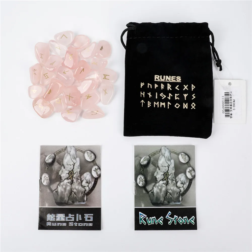 25PCS/Set fortune-telling runes Divination Rune Stones Spiritual Stones Natural Crystal Runestones Stones For Meditation