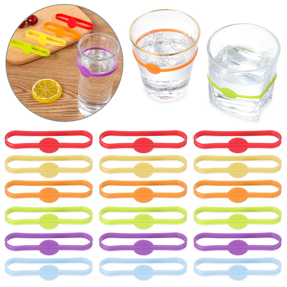 6/12/24/36pcs Silicone Wine Cup Glass Markers Party Goblet Wine Drinking Cup Marking Tags For Home Bar Kitchen Tool Accessories