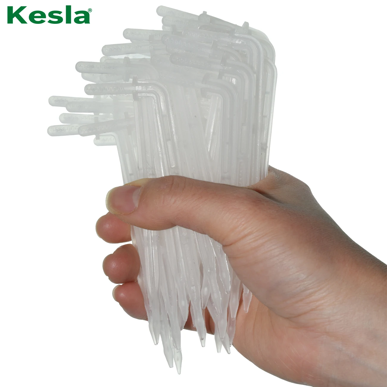 KESLA 100-500PCS 1/4'' Transparent Bend Arrow Watering Drip Dripper Emitter Plant Potted Irrigation Sprinklers for 4/7mm Hose