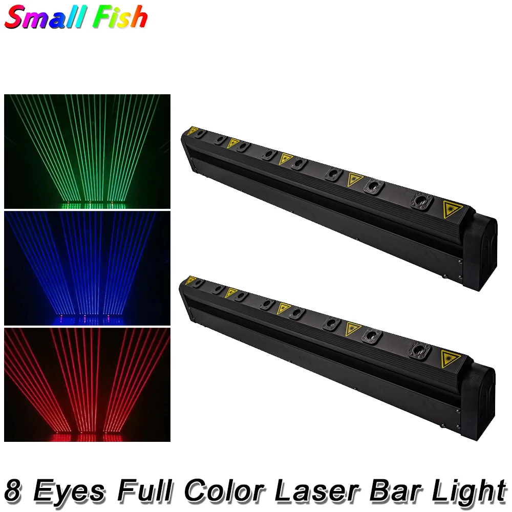 8 Eyes Full Color RGB Laser Bar Light Disco DJ Laser Projector DMX512 Beam Stage Effect Light For Wedding Party Club Christmas