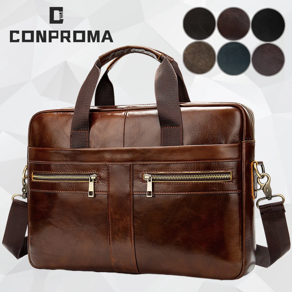 

Laptop Bag Computer Handbag 14 15.6 inch Leather Business Travel Cowhide Single Shoulder Men's Briefcase For Lenovo Air Pro Case