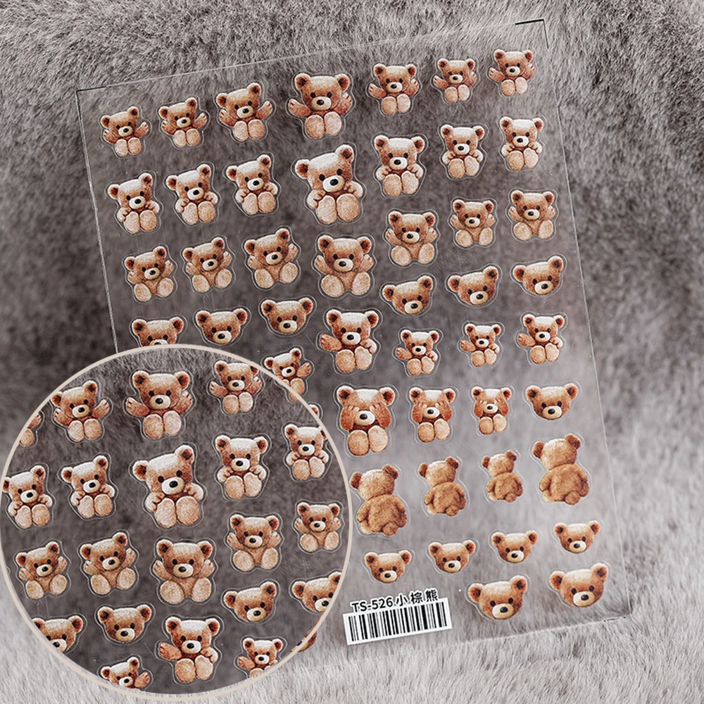 

3D Nails Sticker Self-Adhesive Decals Cartoon Bear DIY Nail Art Decoration