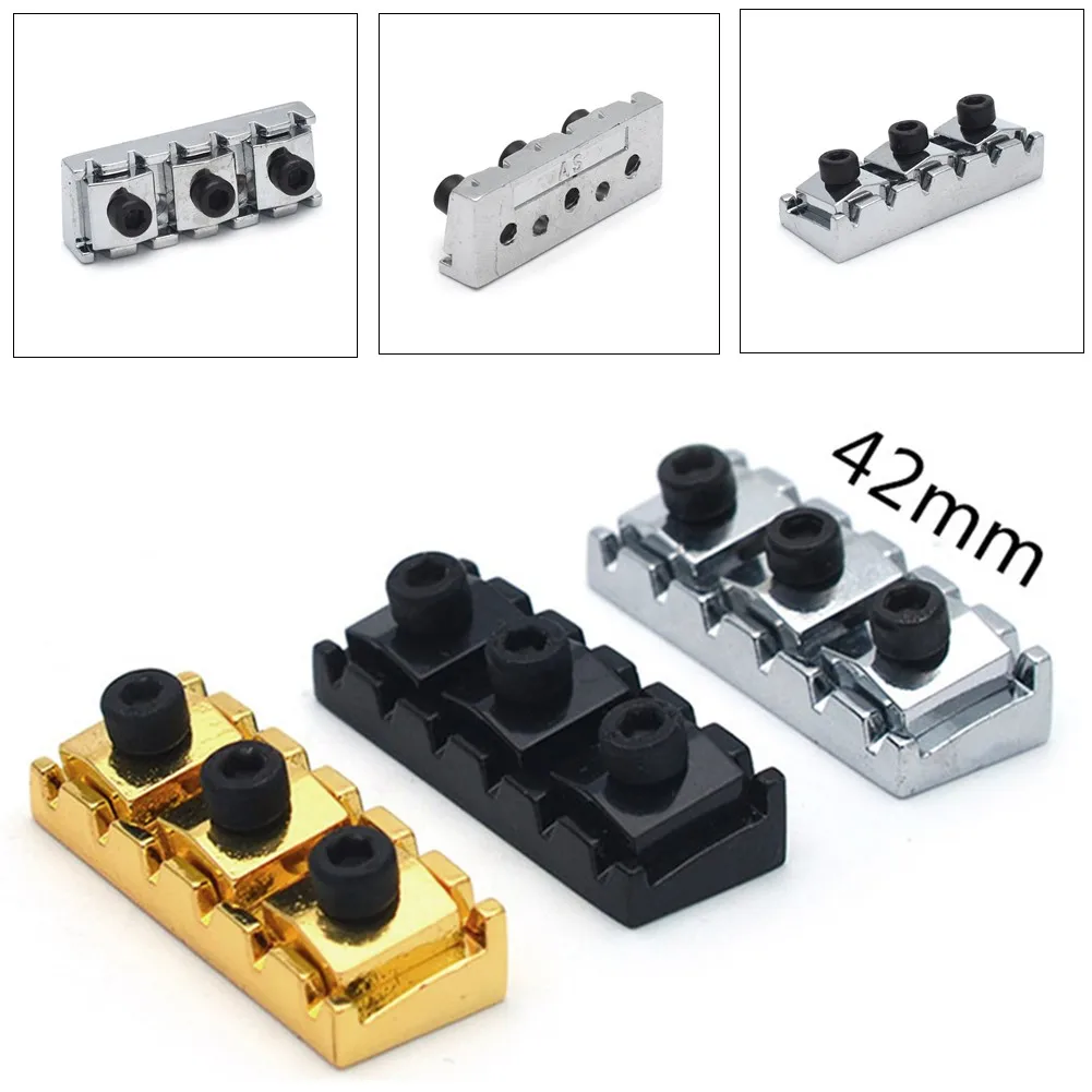 42mm Electric Guitar String Locking Nut Metal Lock Nut With Wrench Screws Replacement For Floyd Rose Tremolo Parts Accessories