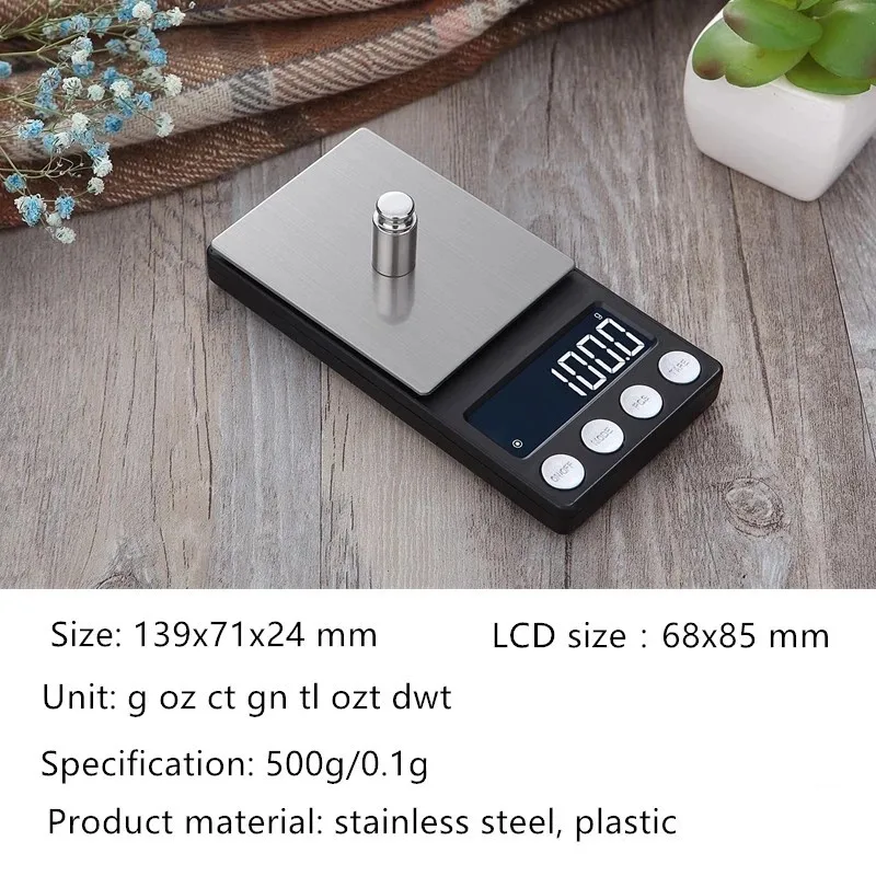 500G 0.1G Jewelry Kitchen Digital Smart Scales Electronic Weights Balance Realme Precision Measuring Gramera Appliances Tools