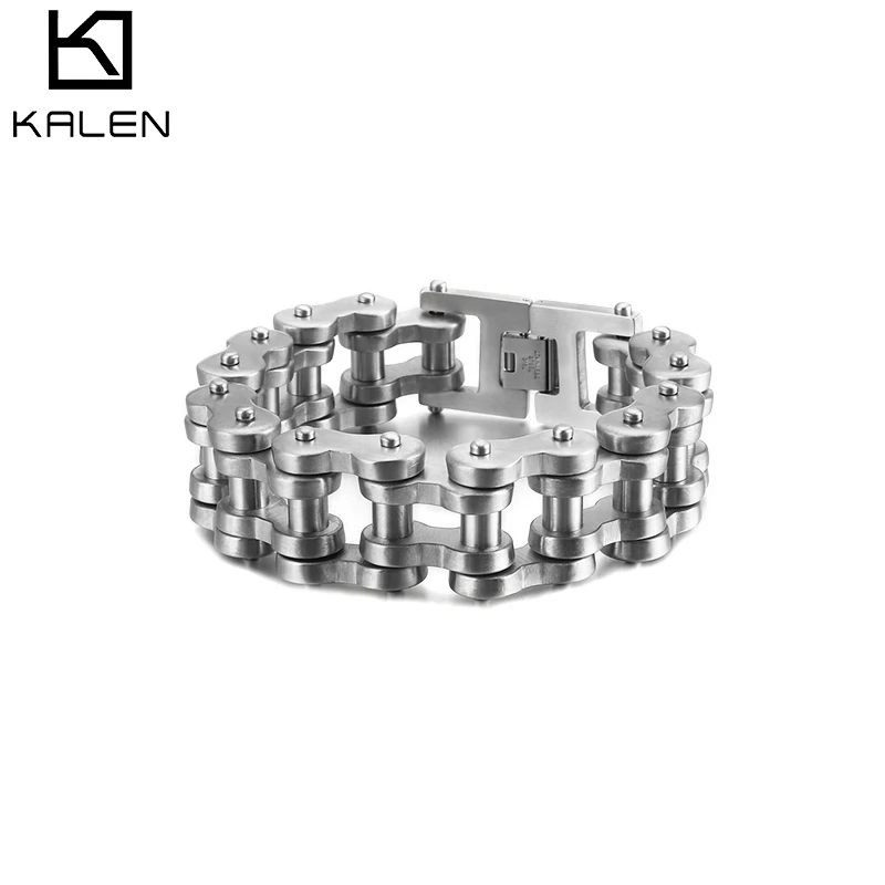 KALEN Punk 316 Stainless Steel Bike Chain Bracelets for Men Hip Hop Heavy Chunky Bicycle Chain Armbanden Manly Biker Jewellry