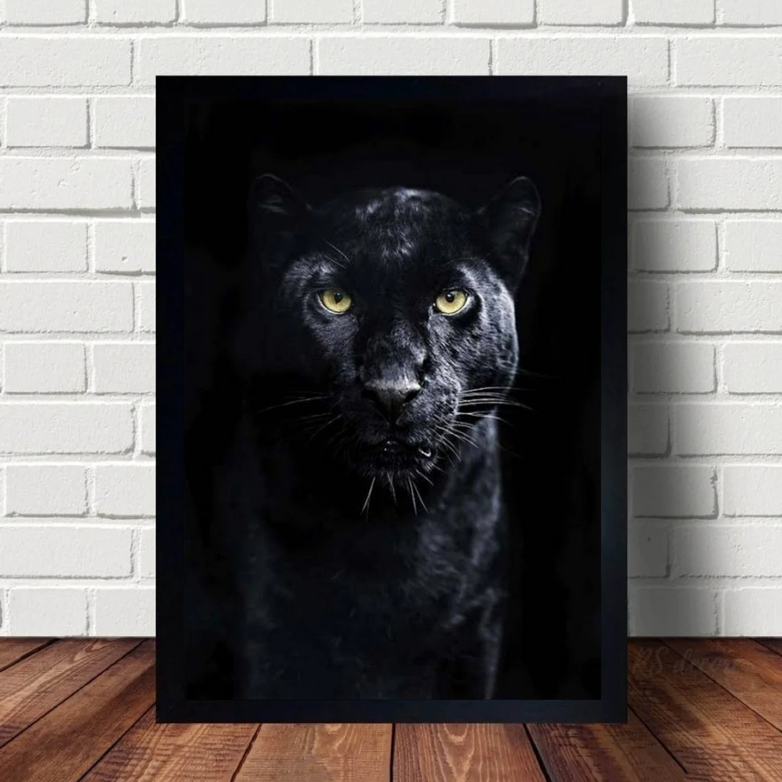 Black Panther Wilderness Photography, Animal Poster Wall Art Canvas Painting Bedroom Living Room Home Decoration (No Frame)