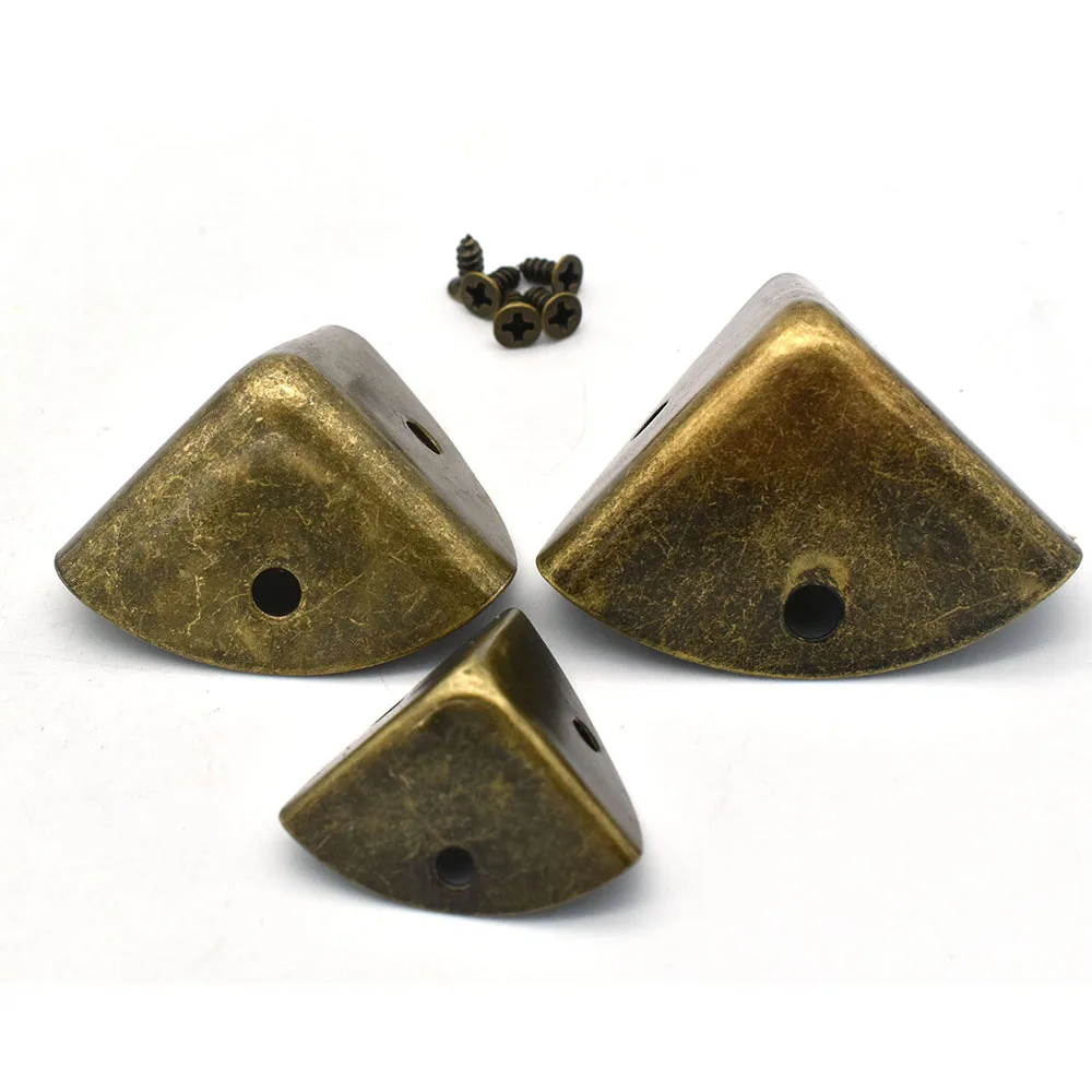 22-35mm Bronze Vintage Box Corner Protector Triangle Metal Box Decorative Edge Safety Guard Corner clip Metal Jewelry Box Corner