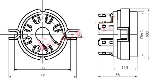 Big Eight-pin Electronic Tube Holder, Porcelain Silver-plated Feet, for Scaffolding, EL34 6P3, 6N5, 6N8, 5U4,