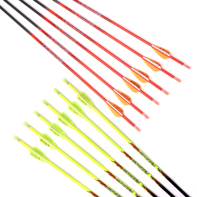 Hottest 2 Color Pure Carbon Arrow Spine 400-1000 ID 4.2mm Archery Orange /Yellow For Compound/Recuvre Bow Shoot