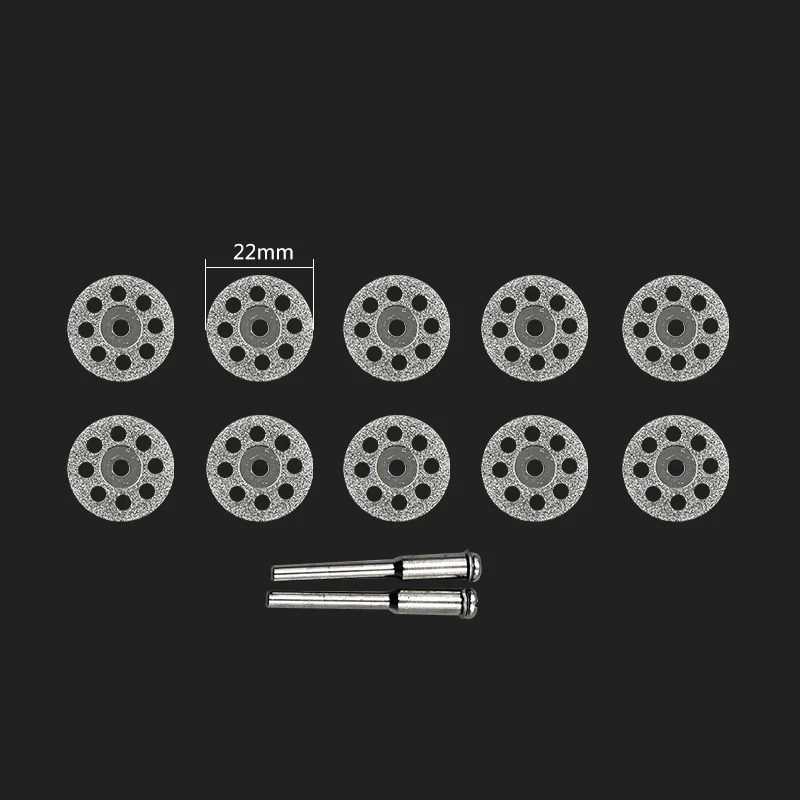 10Pcs/set Dremel Diamond Cutting Disc For Dremel Rotary Tools Accessories with 2 Mandrel