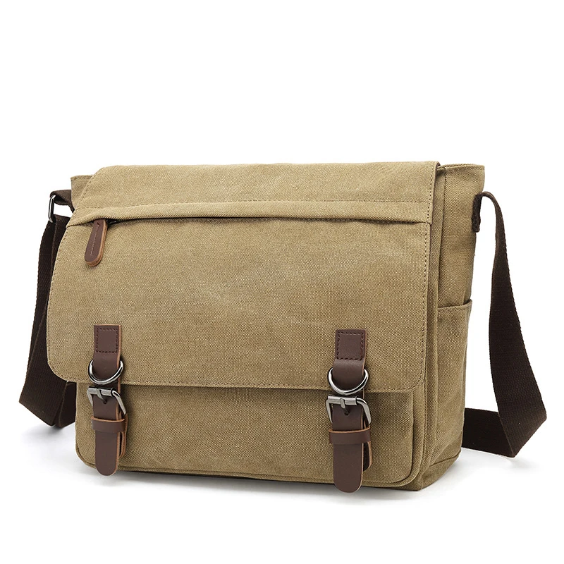 Imagem -02 - Bolsa Mensageiro de Lona Masculina Vintage Casual de Negócios Viagem Bolsa de Ombro Bolsas Tiracolo Bolsas Retrô 2023