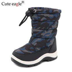 Boys Winter Boots Warm Camouflage Snow boots Toddler Kids Soft Plush waterproof Anti-slip Winter Shoes Adapt Outdoor Travel Shoe