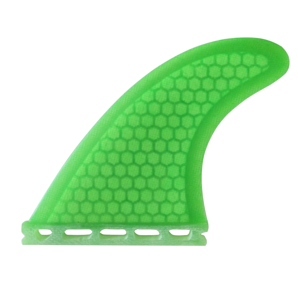 Surfboard Single Tab S/M/L Size Fins Green Color Fiberglass Honeycomb new design Good Quality Surf tri set Fins