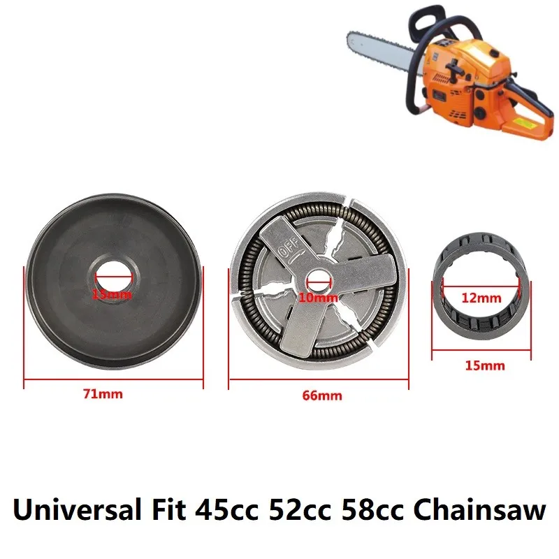 Clutch Drum Clutch Cover & Needle Bearing Kit Fit Zenoah Type Chainsaw 4500 5200 5800 45cc 52cc 58cc TOPSUN STIGA Anova ALPINA