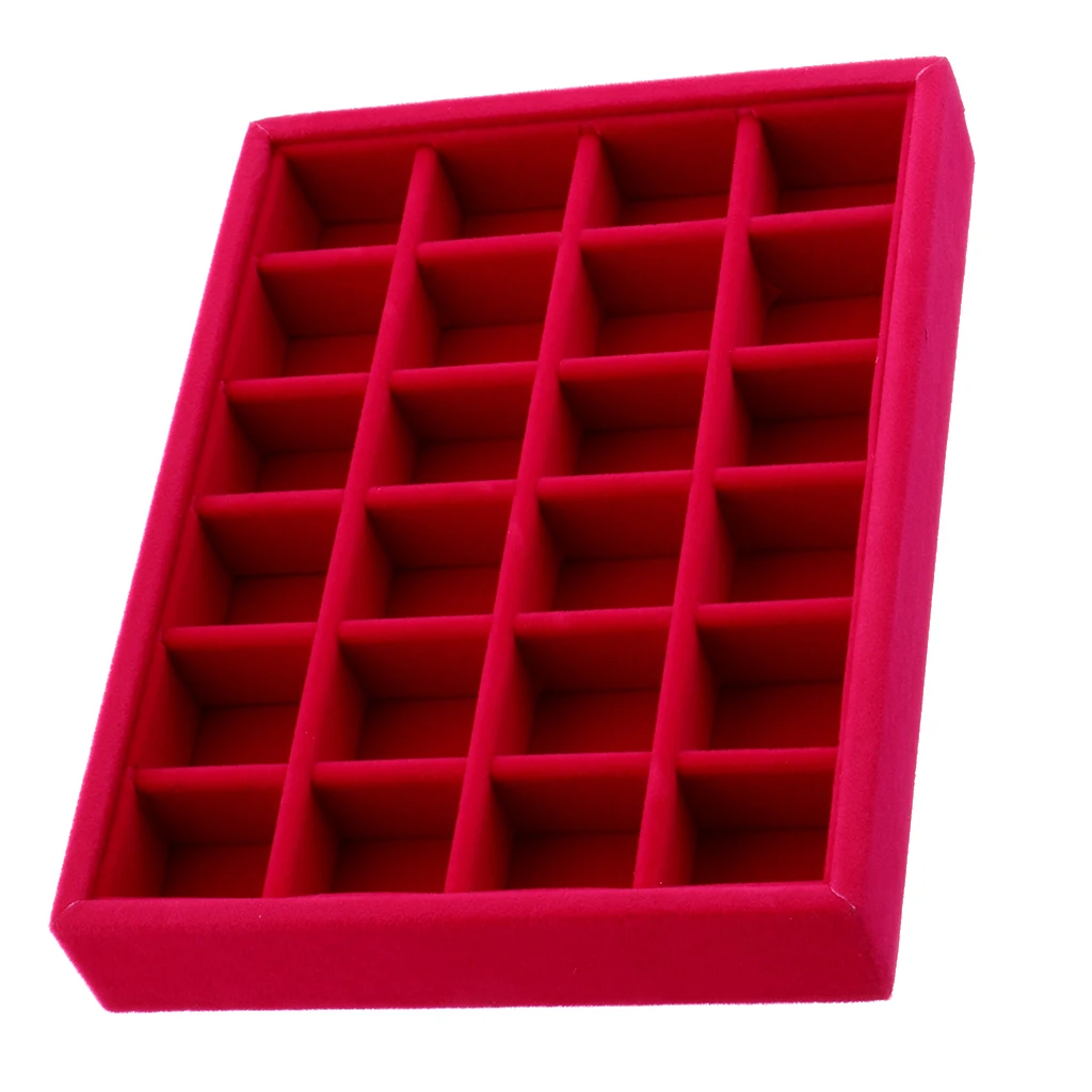Velluto Orecchini Dei Monili Vassoio Cassetto Organizzatore Impilabile Visualizzare Vassoio di Gioielli Collana Anello di Imballaggio di Stoccaggio