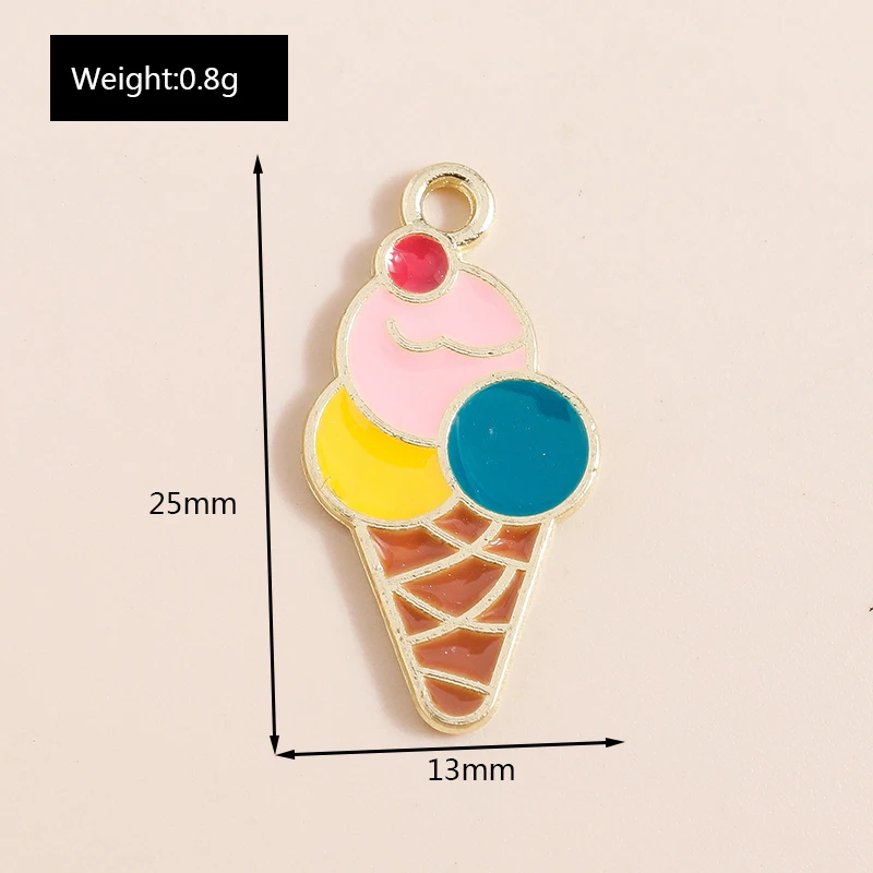 Leslie 10 Stück Emaille süße Essen Trinken Eis Kuchen Saft Cola Charms Anhänger für Halsketten DIY Schmuckherstellung Zubehör – Detail 31
