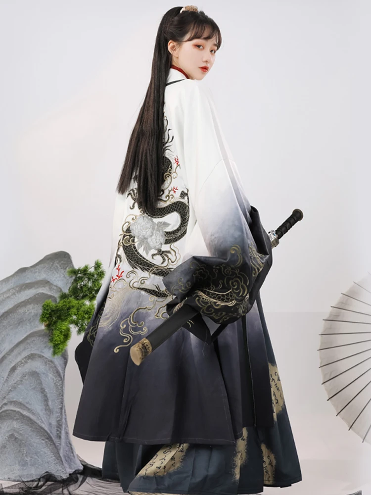 Chinese Dress Ancient WeiJin Hanfu Traditional Embroidery Tang Dynasty Dresses Folk Dance Men Cosplay Kimono Customized Costume