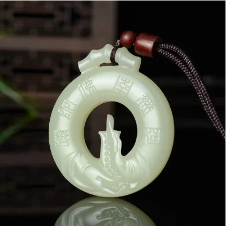 Natural white green jade pendant handcarved buddha praying for safety pendants top brand real jade jewelry jadeite jade necklace