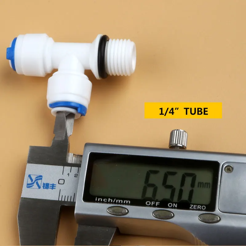 1/4 "Phía Nam Chỉ Nhanh Chóng Kết Nối 1/4" Ống Bằng Loại T Nước Hợp Với Hàn Kín Vòng Ngược thẩm Thấu Bể Cá Tee