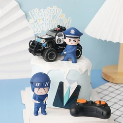 Police Cake Toppers Policewoman Male Policeman Plane Handcuffs Call Machine Decoration Happy Birthday Party Kids Boy Girl