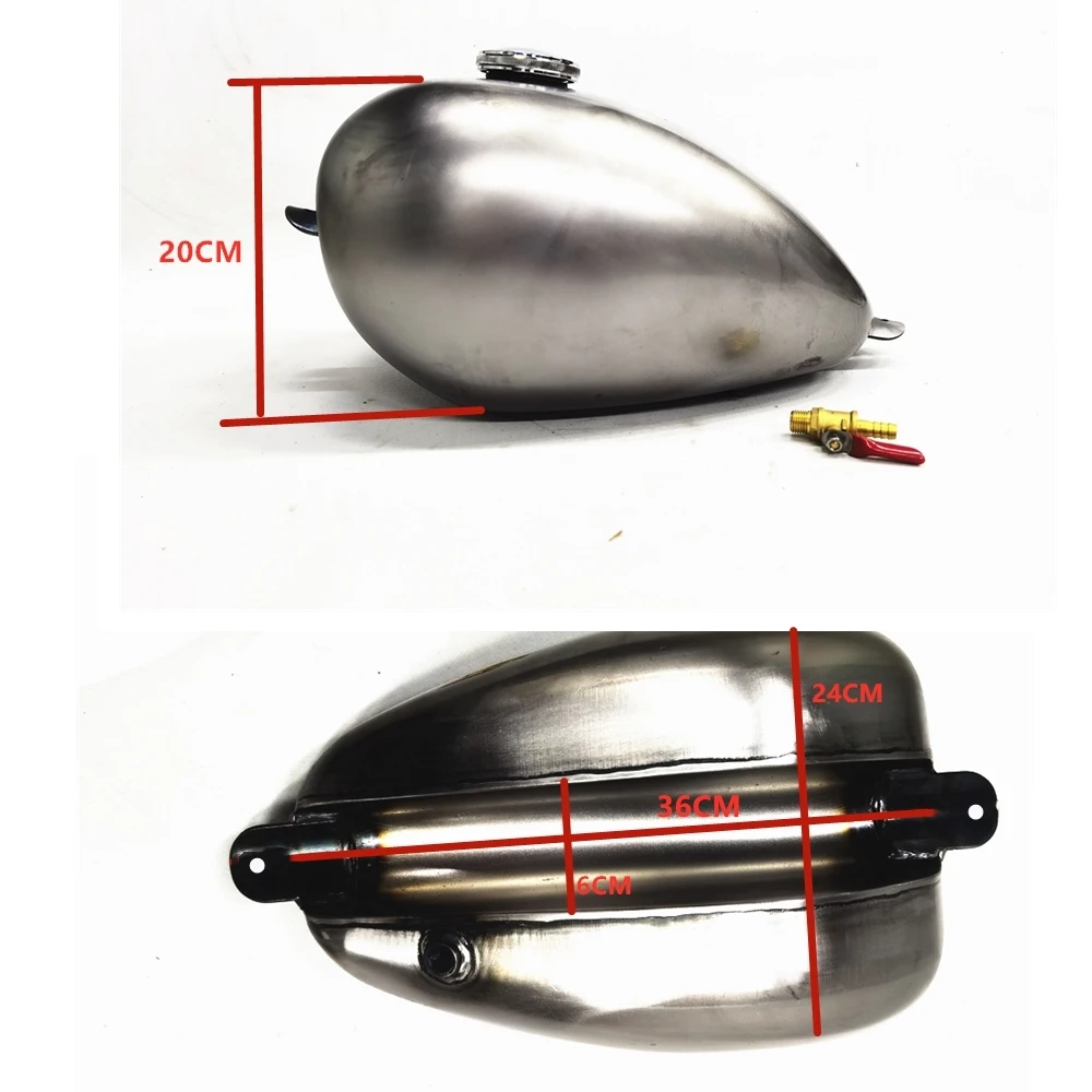 6L/7L/8L Universal Petrol Gas Fuel Tank For Harley Motorcycle Modified 4CM 8CM 12CM Mid Waist Handmade Motorbike Elding Oil Can