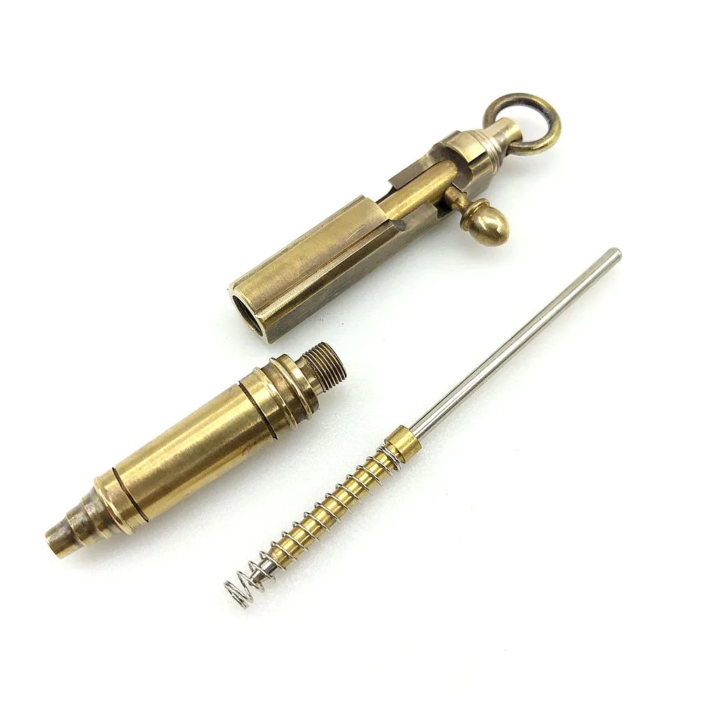 Outdoors Writing Tools EDC Mini Pocket Pen Handmade Brass Bolt Ballpoint Pen