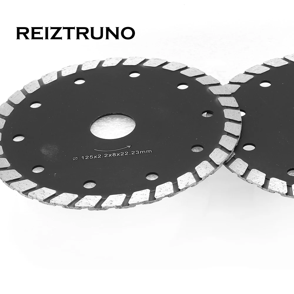 REIZTRUNO 125 millimetri Diamante Seghe Lama 5-Pollici wide Continuo Turbo 8 MILLIMETRI Segmenti Per Smerigliatrice Granito Quarzo Secco o strumento