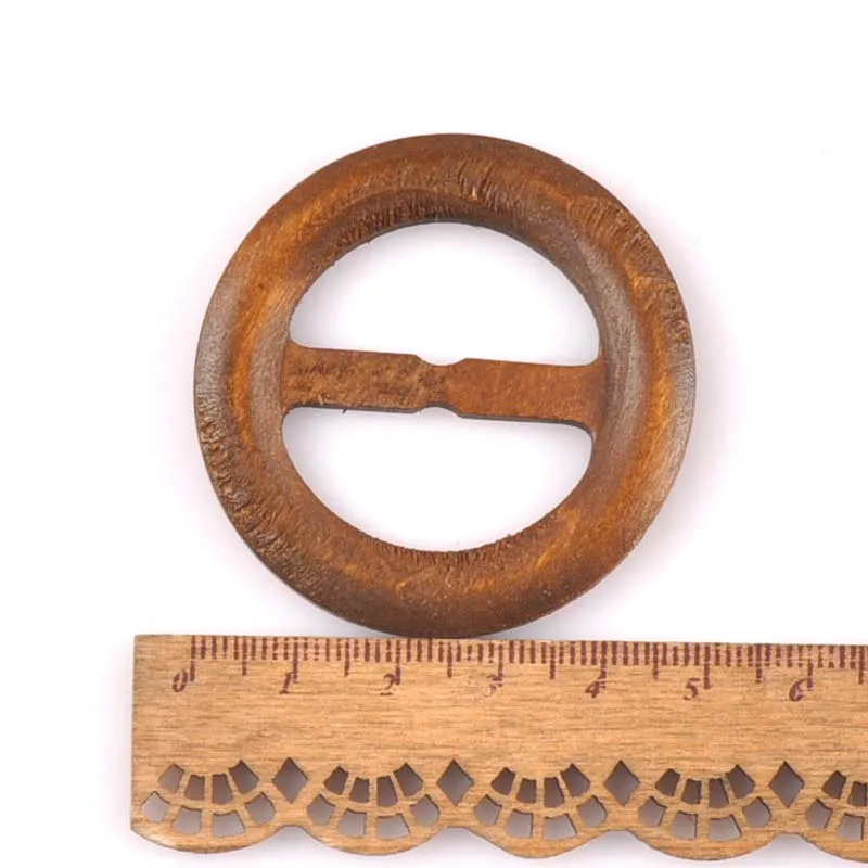 Round Wooden Ring Belt Buckle bags Apparel ornaments  Wood DIY Clothes Handmade  Accessories mt2591