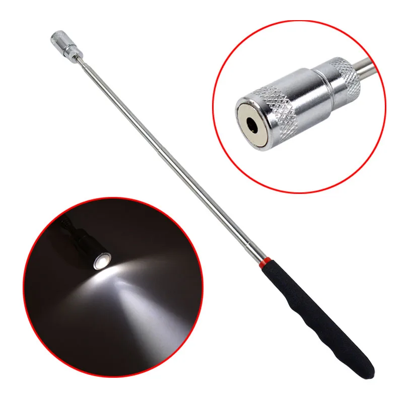 LED Magnetic Pick Up Torch Flexible Telescopic Magnet Magnetic Tool Torch Extendable Pick-Up Torch